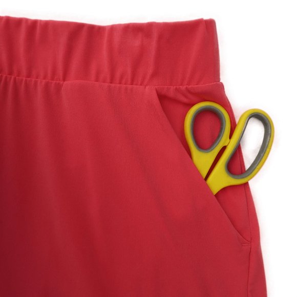 Lane Bryant Wide Leg Pants Gaucho Palazzo Spandex Knit Salmon Pockets Pull On XL - Picture 3 of 5